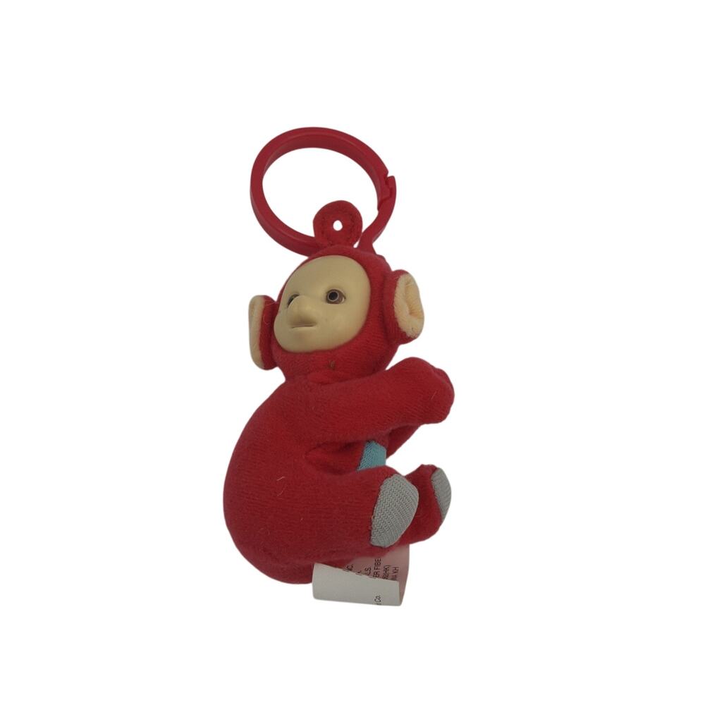 2000 Teletubbies 4" Red Po Clip On Keychain Ring Backpack Plush /w Hard Face Y2K